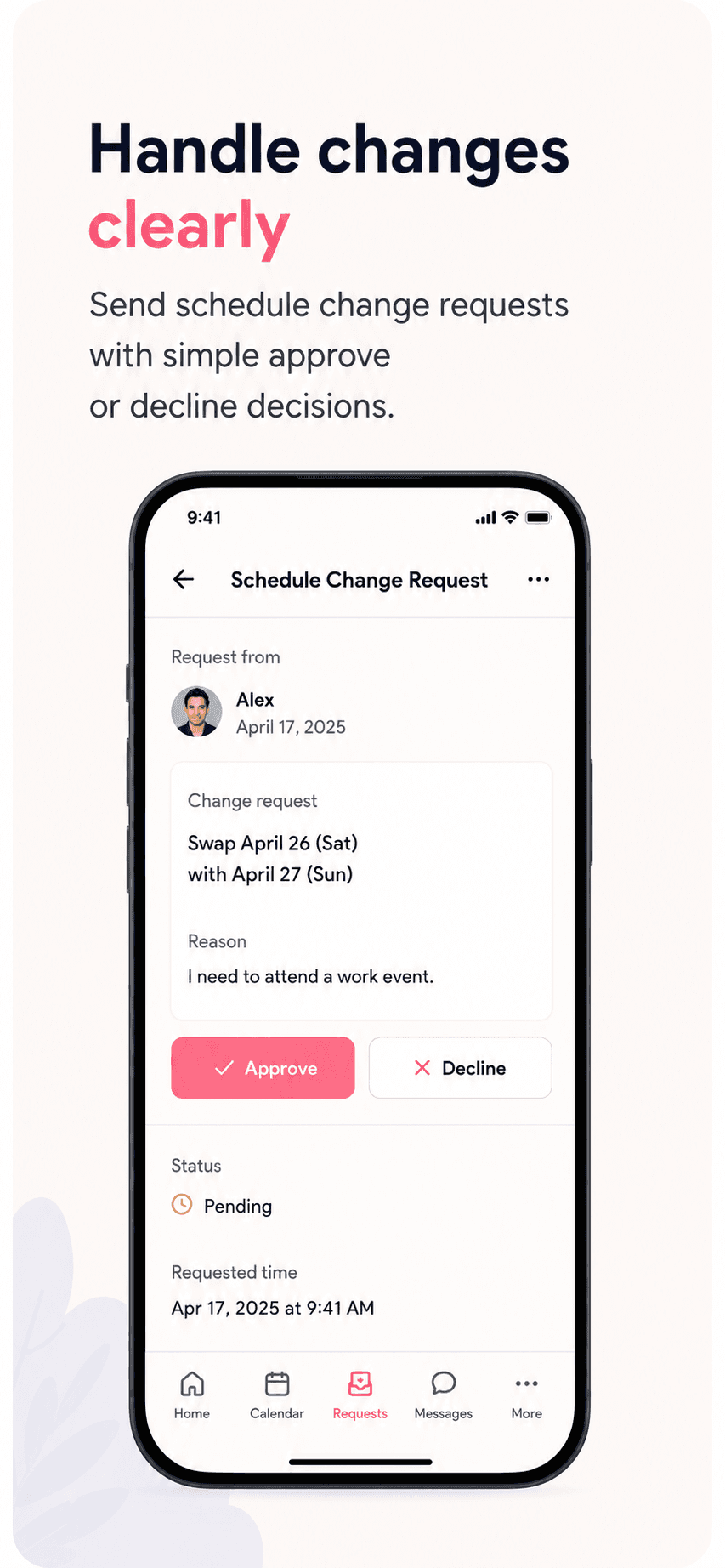 Approve changes in one tap
